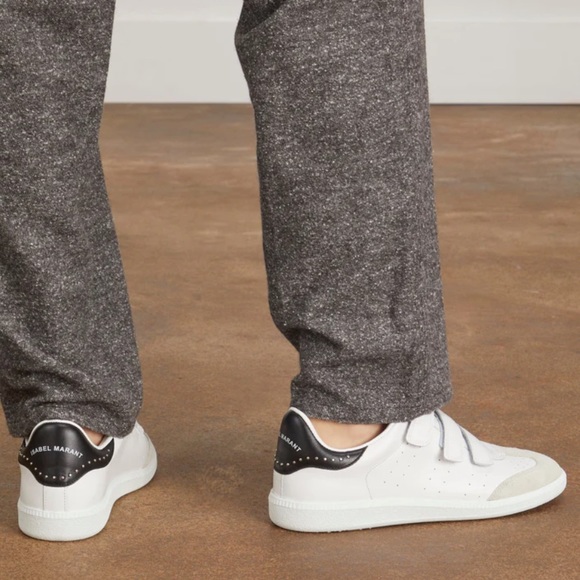 Isabel Marant Studded Classic Beth Sneaker in White/Black sz 40 New in Box - Picture 2 of 10